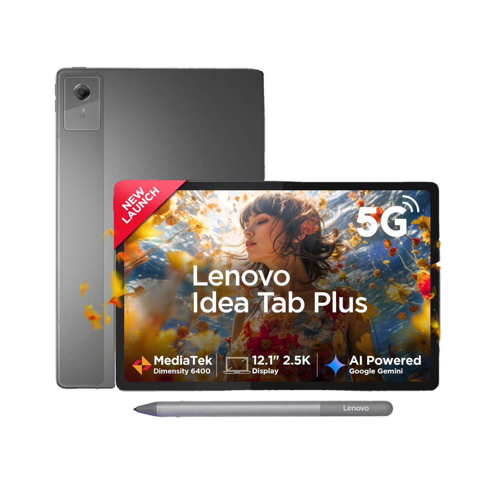Lenovo Idea Tab Plus with Pen 8 GB RAM 256 GB ROM 12.1 inch with Wi-Fi+5G MediaTek 6400 Tablet (Luna Grey)