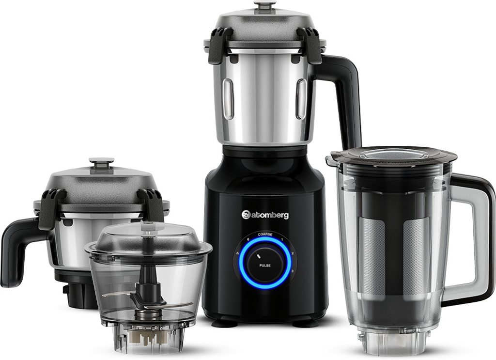 Atomberg Zenova Fresh | Safety Features | Coarse Mode for Silbatta-like Texture | 550 W Mixer Grinder