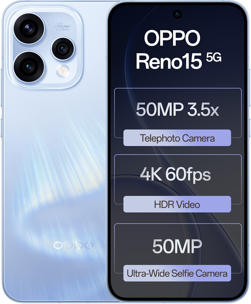 OPPO Reno15 5G (Aurora Blue, 256 GB)