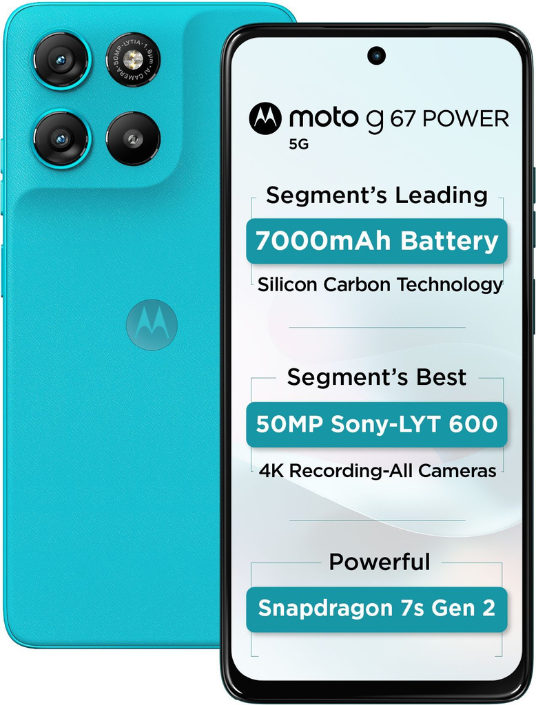motorola g67 power 5g pantone blue curacao 256 gb
