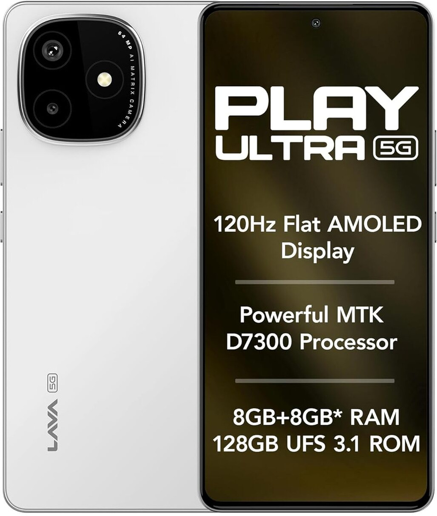 lava play ultra 5g arctic frost 128 gb