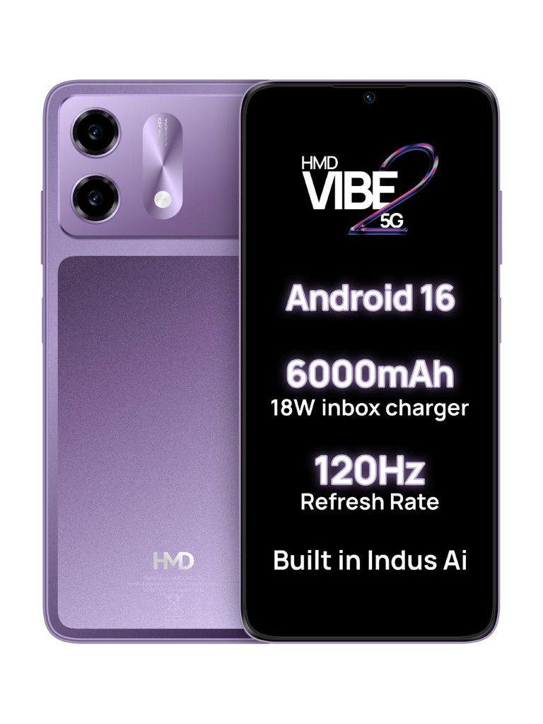 HMD Vibe2 5G (Cosmic Lavender, 128 GB)