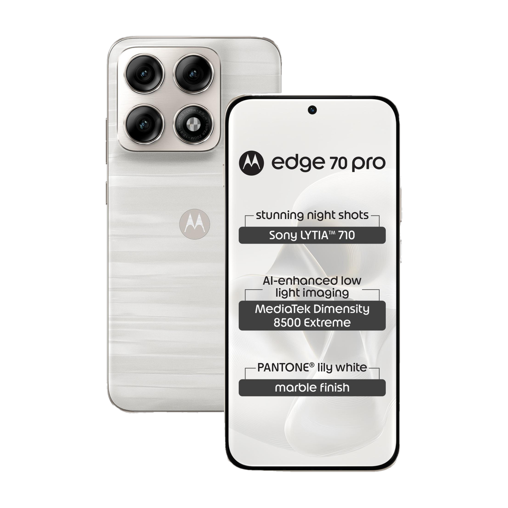MOTOROLA edge 70 pro (Marble - PANTONE Lily white (white), 256 GB)