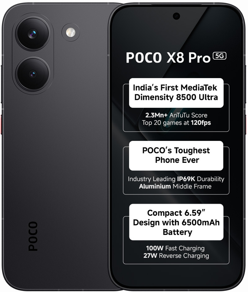 POCO X8 Pro (Black, 256 GB)