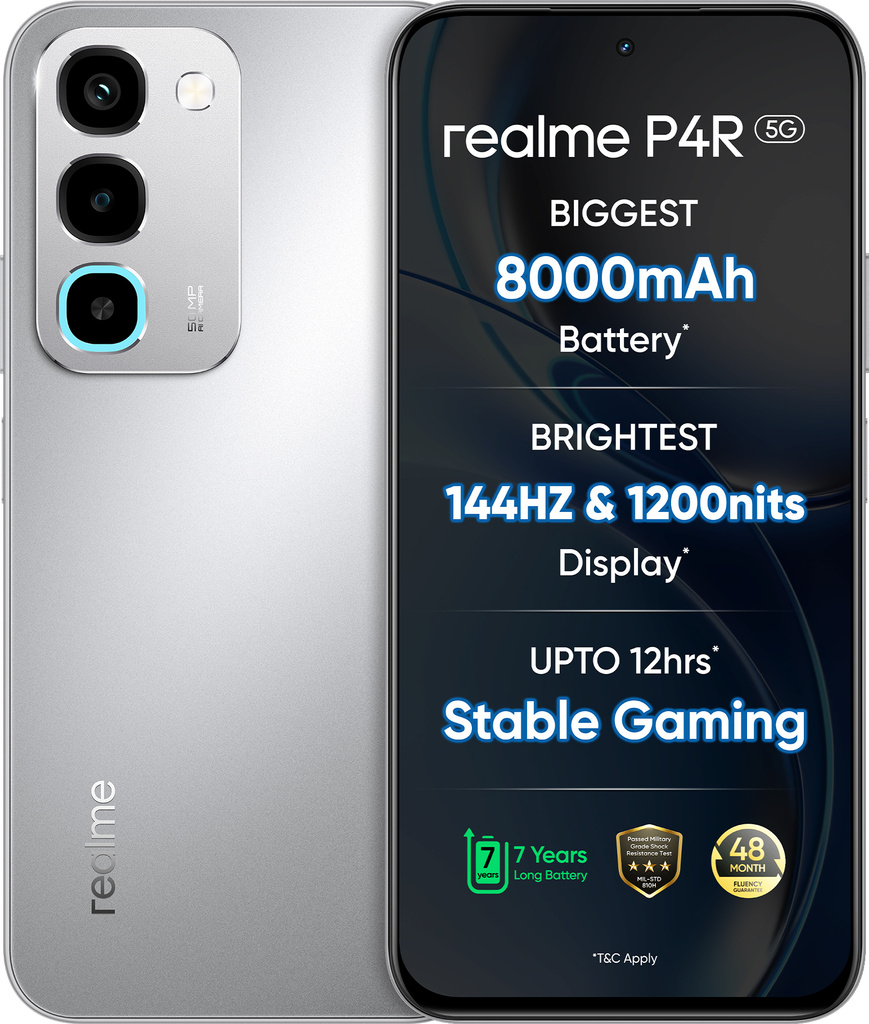 realme P4R 5G (Silver Glare, 128 GB)