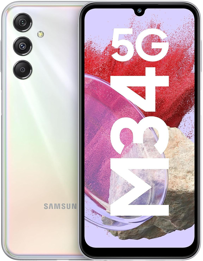 samsung galaxy m34 5g without charger prism silver 128 gb