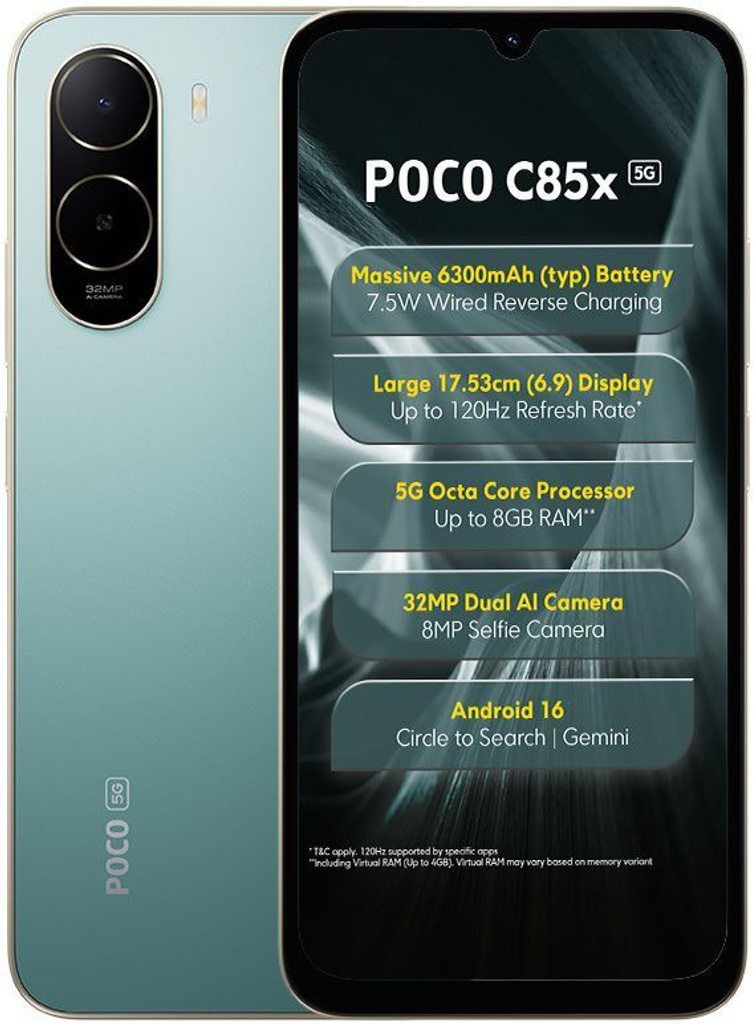 POCO C85x (Emerald Green, 64 GB)