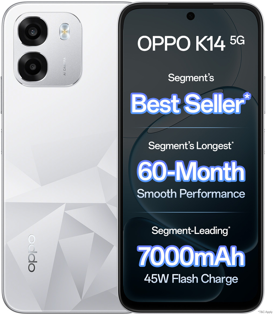 OPPO K14 5G (Prism White, 128 GB)