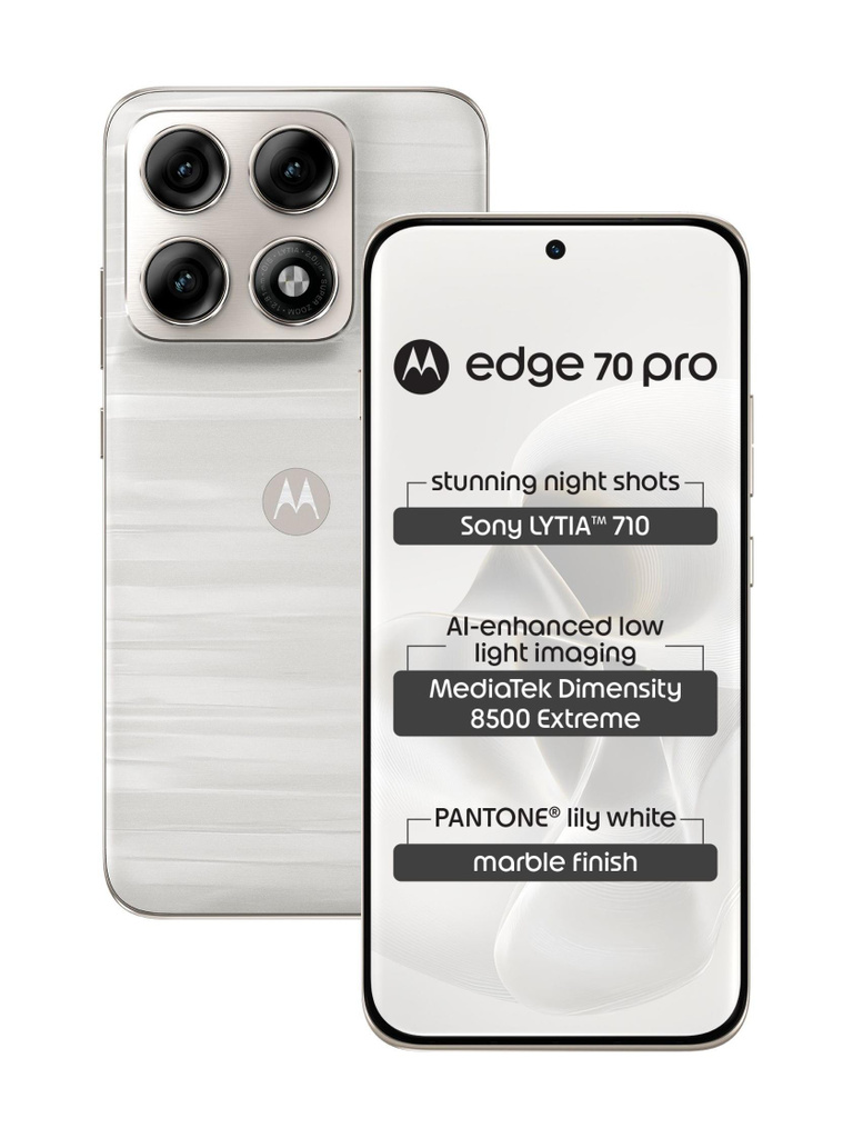 MOTOROLA edge 70 pro (Marble - PANTONE Lily white (white), 256 GB)