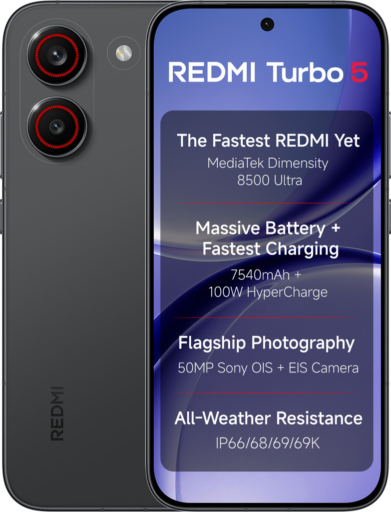 Turbo 5 5G (Asphalt Black, 256 GB) (8 GB RAM)