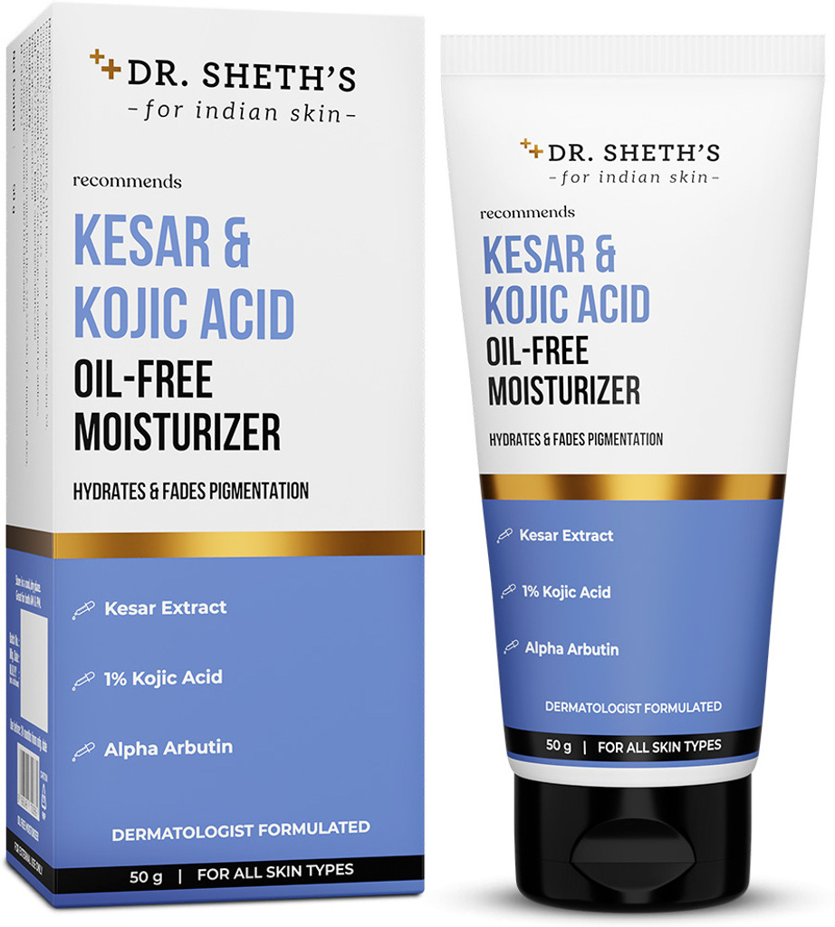 dr sheths kesar kojic acid oil free moisturizer hydrates fades pigmentation 50g