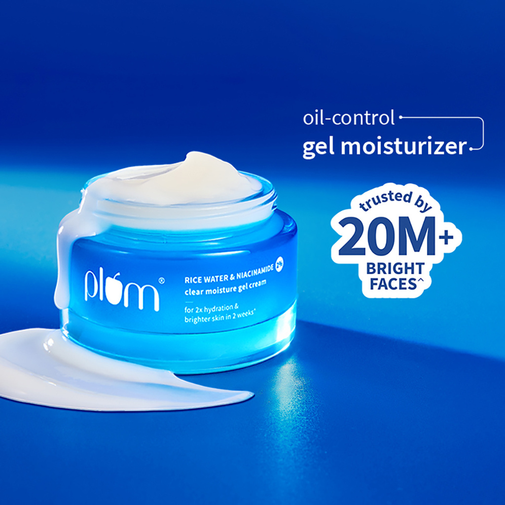 plum 2 niacinamide rice water gel cream moisturizer brightens skin oil free