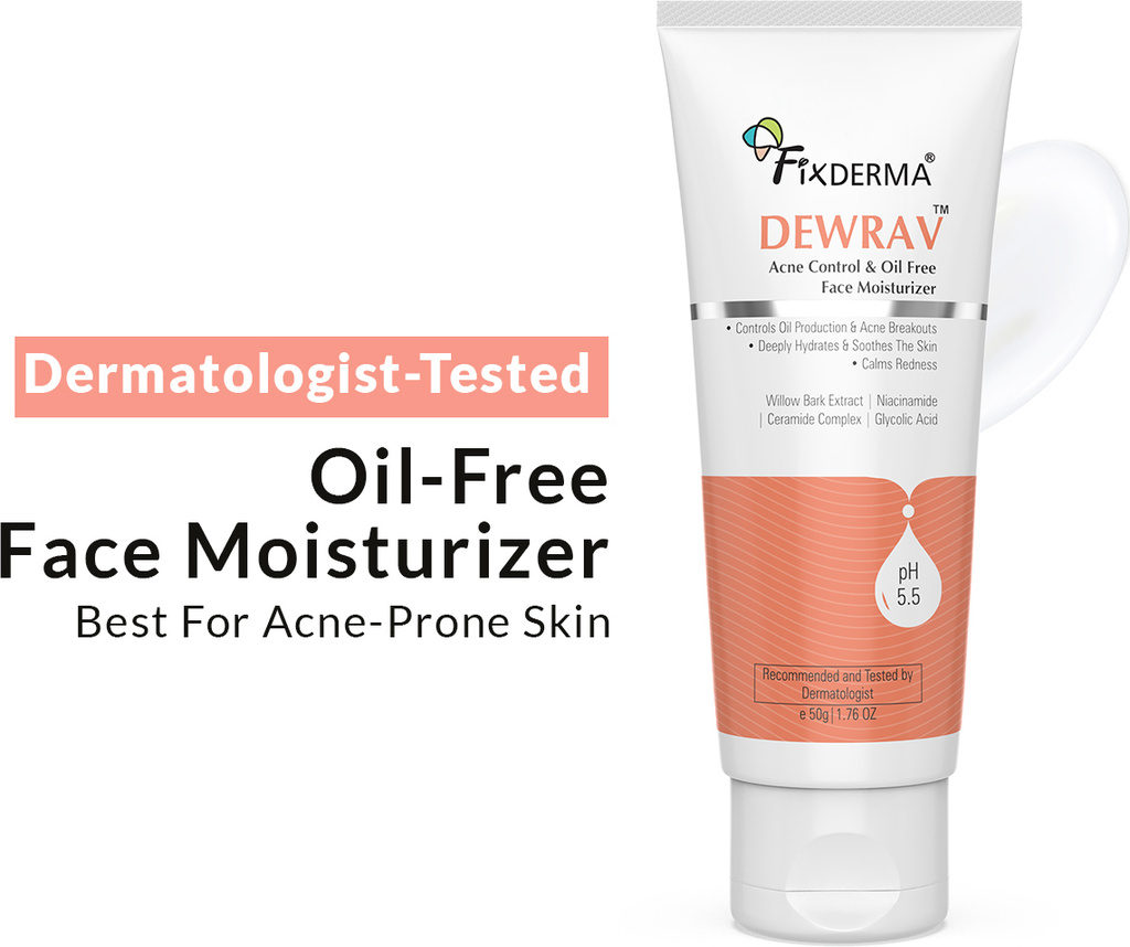 fixderma dewrav acne control oil free face moisturizer niacinamide glycolic acid