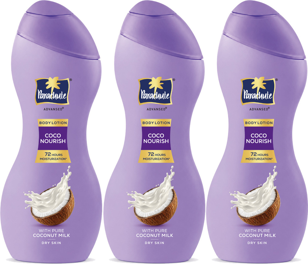 Parachute Advansed Deep Nourish Body Lotion, With Pure Coconut Milk, 72h Moisturization 250ml x 3