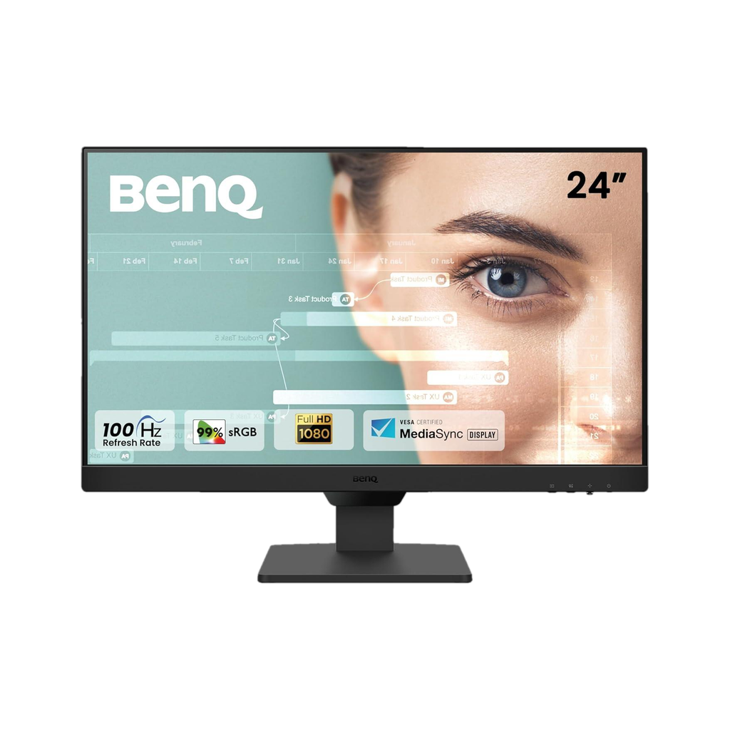 benq gw2490 60 96 cm 24 inch full hd led backlit ips panel 99 srgb eye careu dual hdmi display port bezel less eyesafe vesa mediasync brightness intelligence low blue light speakers 2wx2 wall mountable monitor gw2490
