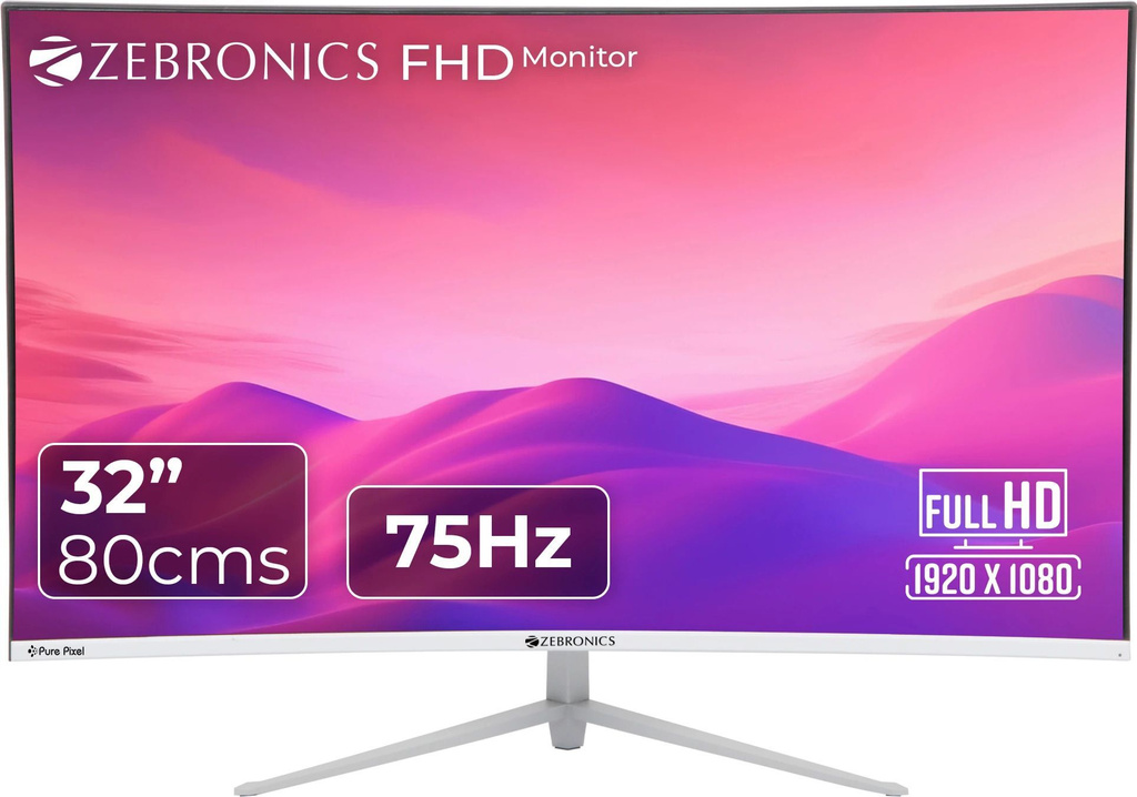 ZEBRONICS 80.0 cm (32 Inch) Curved Full HD VA Panel Wall Mountable Monitor (ZEB -AC32FHD LED)
