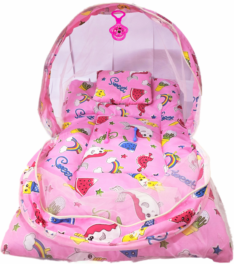 First Vision Baby Net with Soft Pillow Cotton Washable Kids Mosquito Net