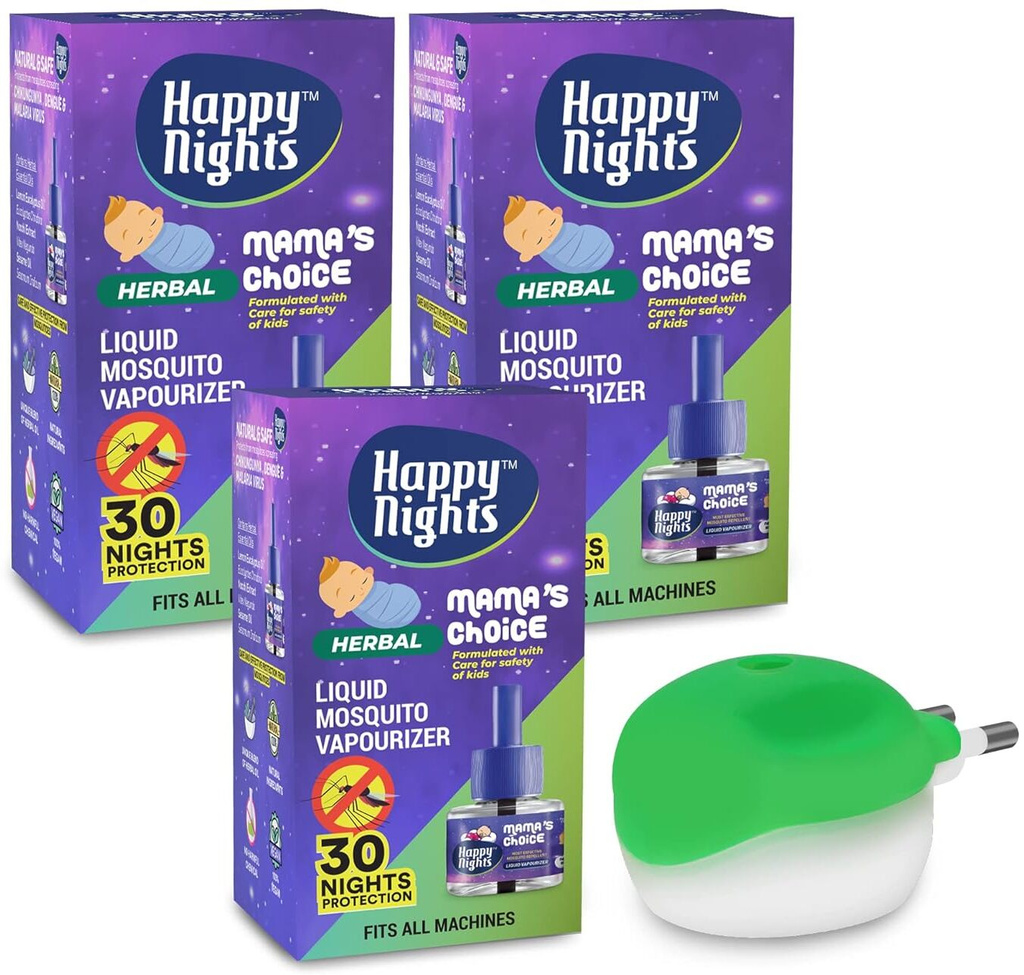 SHADOW HAPPYNIGHTS Lemon-Eucalyptus Oil Based Mosquito Repellent Liquid Vaporizer with Machine Mosquito Vaporiser