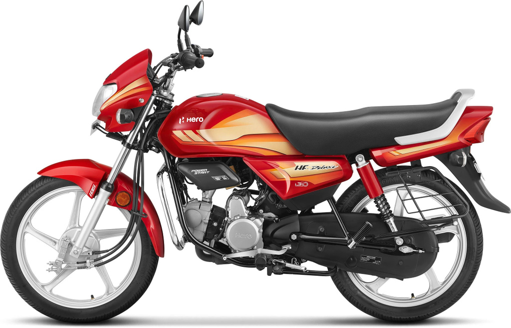 Hero HF Deluxe Non i3S-Kick Booking for Ex-Showroom Price (Candy Blazing Red)