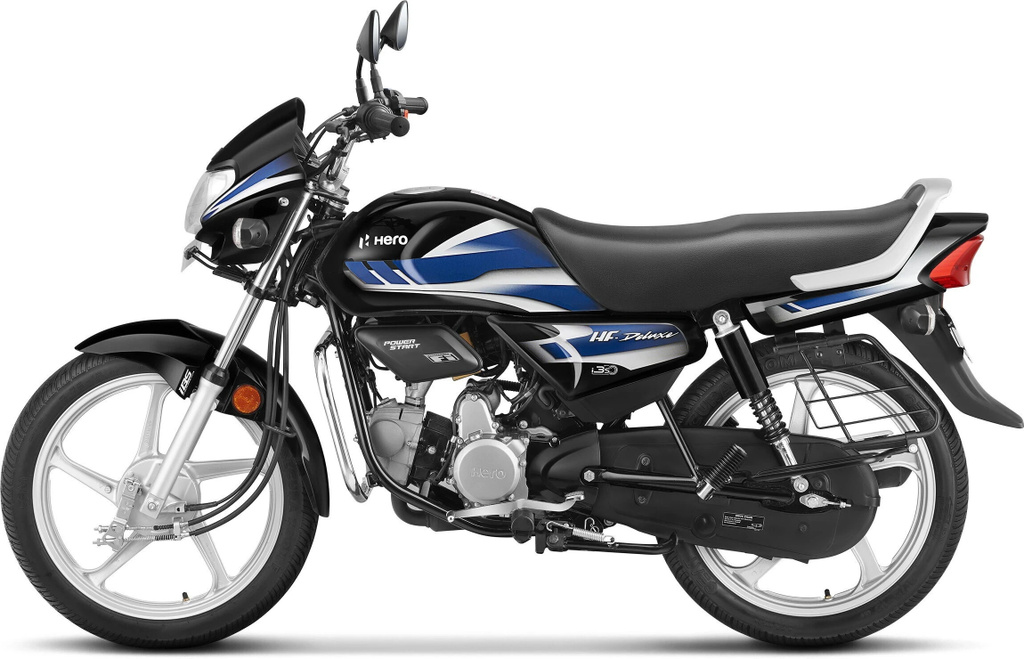 Hero HF Deluxe Non i3S-Kick Booking for Ex-Showroom Price (Black Nexus Blue)