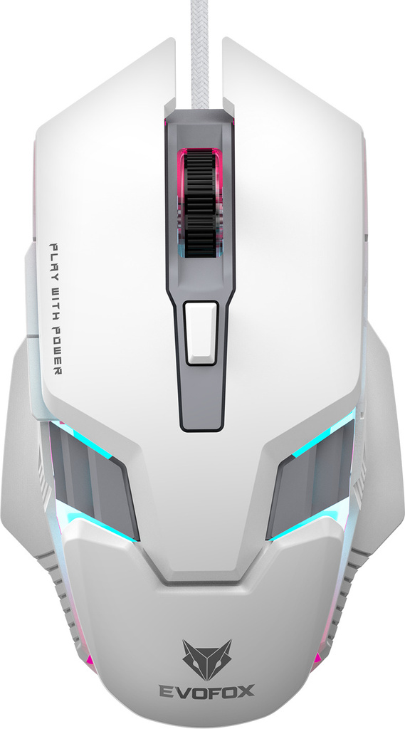evofox spectre 3600 dpi gaming sensor 7 colours rainbow lighting wired ambidextrous optical mouse