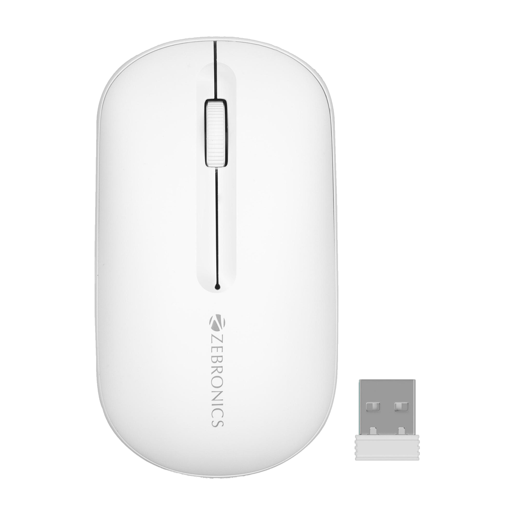 ZEBRONICS Pulse Ambidextrous Optical Mouse 1200DPI, Dual BT, Multi-Connect, Lightweight Comfort With Bluetooth