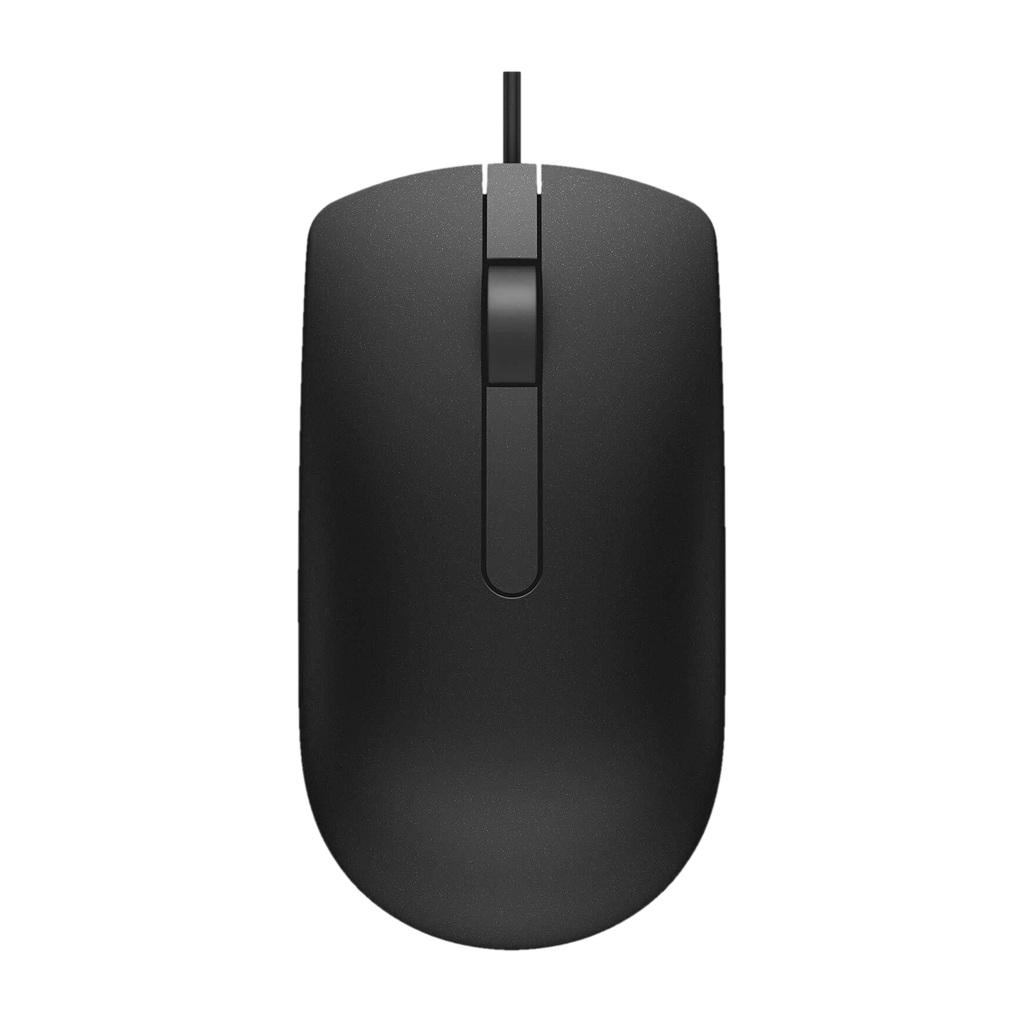 DELL MS116 Wired Ambidextrous Optical Mouse with 1000 DPI, 1.8m Durable Cable, Broad OS Compatibility (USB 2.0, Black)