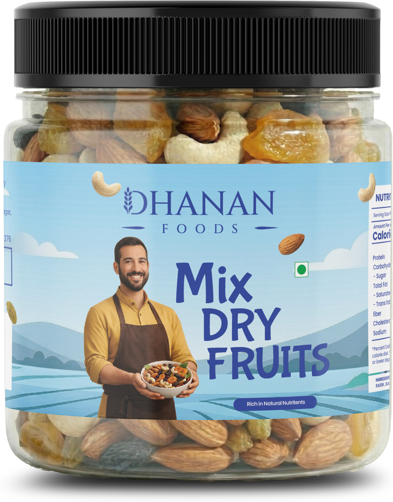 Dhanan foods Mix Dry Fruit - Panchmeva - Almonds, Apricots, Assorted Seeds & Nuts, Cashews, Dates, Raisins