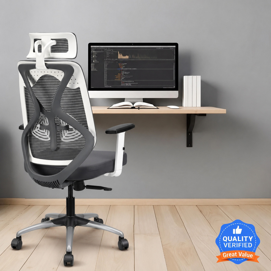 IAFA Ergolux High Back Ergonomic Office Chair with Heavy Duty Metal Base Mesh Office Adjustable Arm Chair