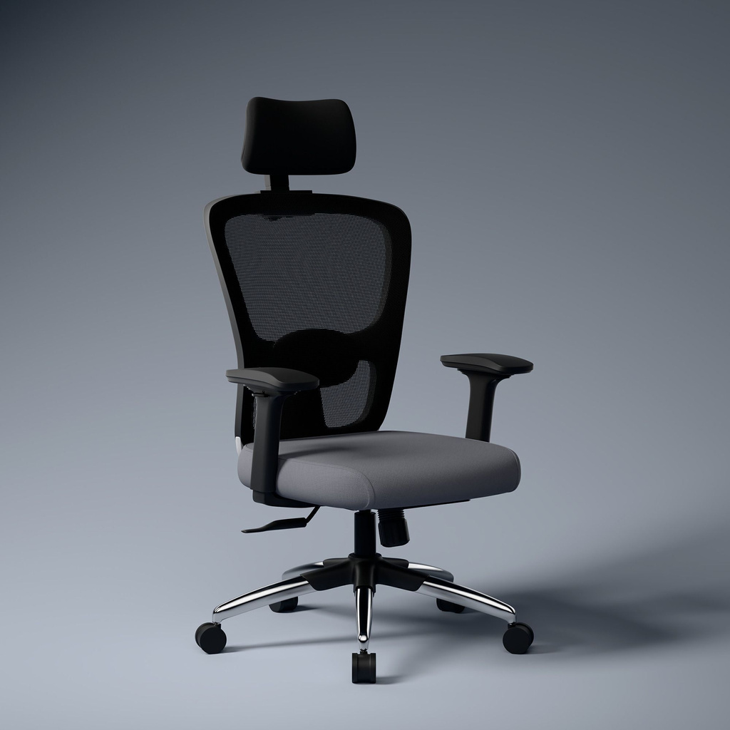 Jupiter Pro Ergonomic| Office4D Armrest|2D Lumbar Support|3D Headrest Mesh Office Adjustable Arm Chair (Grey, DIY(Do-It-Yourself))