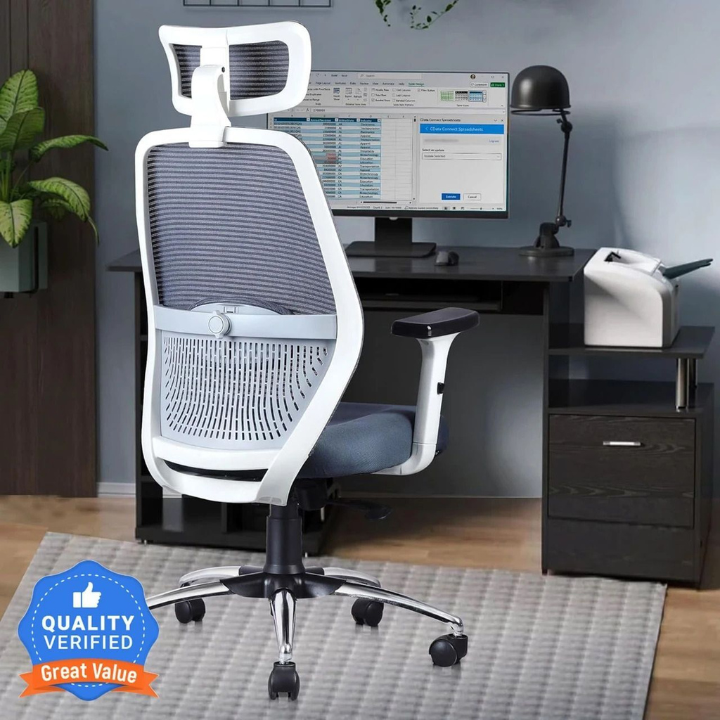 ASTRIDE Octave BIFMA Certified Office Chair | 2D Armrest, 2D Headrest, Lumbar Support Mesh Office Adjustable Arm Chair