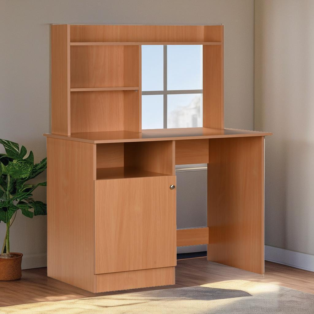 Zeus Bavarian Beech Engineered Wood Office Table (Free Standing, Finish Color - Bavarian Beech, DIY(Do-It-Yourself))