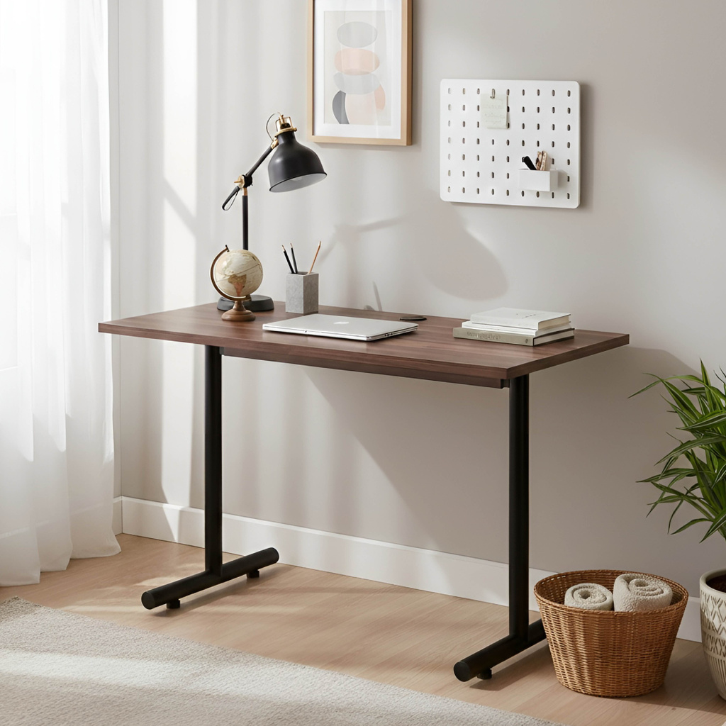 Shea Engineered Wood Multipurpose Table (Free Standing, Finish Color - Columbian Walnut, Knock Down)