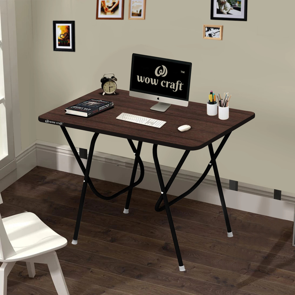 wow craft multi purpose portable foldable wooden desk home office engineered wood study table