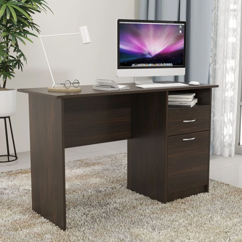 Engineer Wood Study Table | Wooden Computer Desk | Office Table | Study Table | Engineered Wood Office Table (Free Standing, Finish Color - Walnut Finish, DIY(Do-It-Yourself))