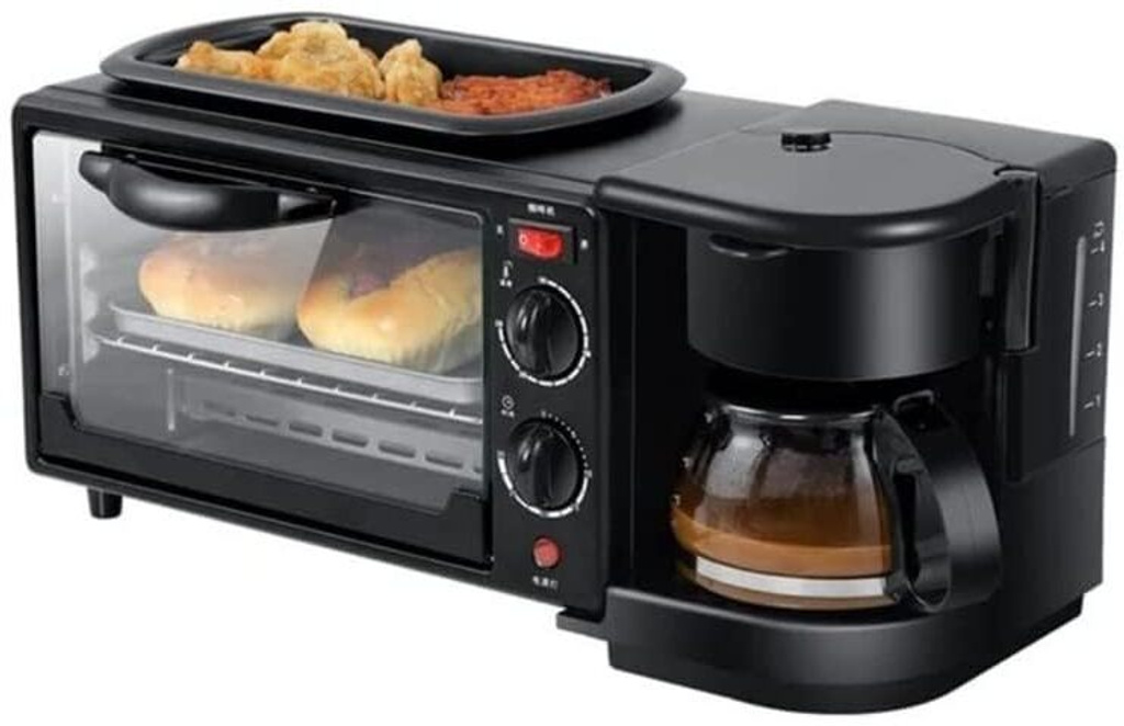 10-Litre Oven Toaster Grill OTG 10-Litre 3-in-1 Breakfast Maker with Oven, Coffee Maker & Timer Control, Black