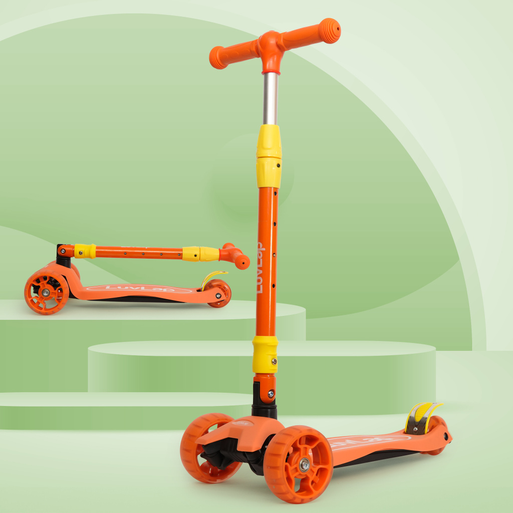 luvlap joy scooter kids toddler 3 wheel kick led lights