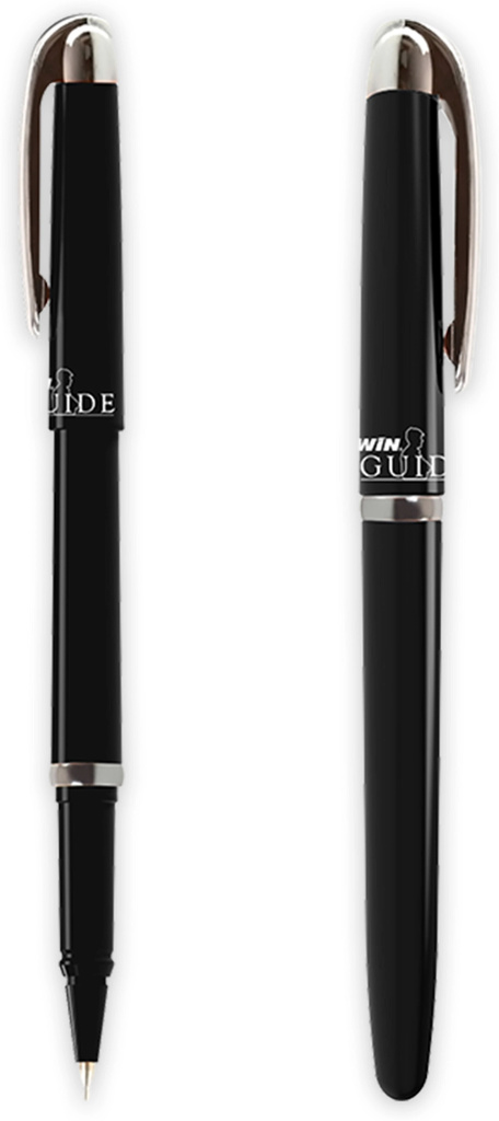 win guide ball pens 30 pcs black ink premium stylish metallic clip 0 6 mm sharp tip smooth writing lightweight body refillable pen ideal students exams school office corporate use stick