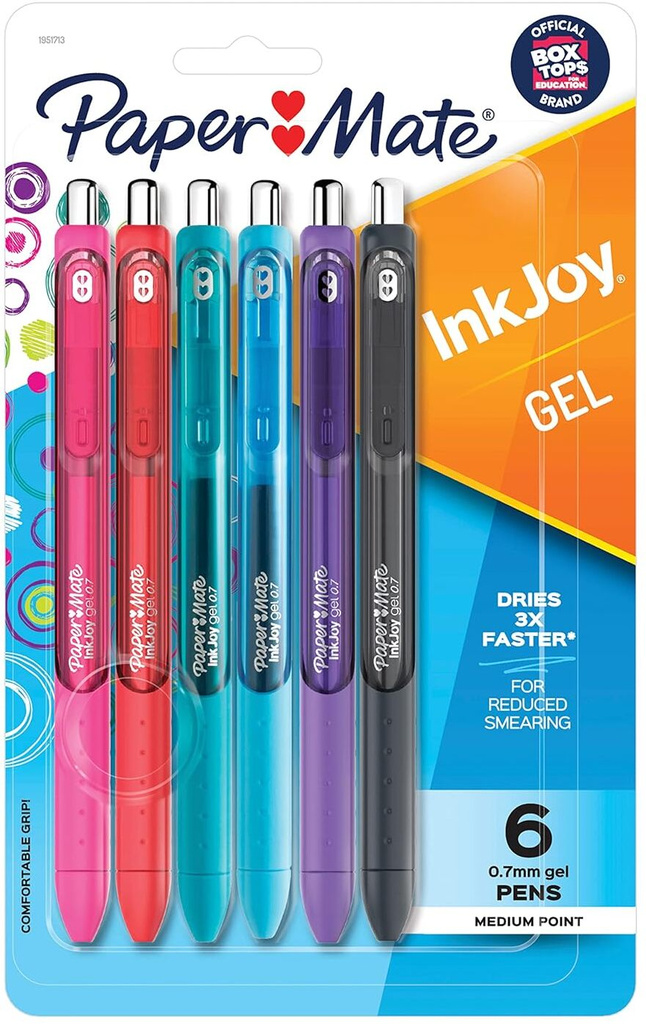 paper mate inkjoy retractable gel pens medium point 0 7 mm assorted…