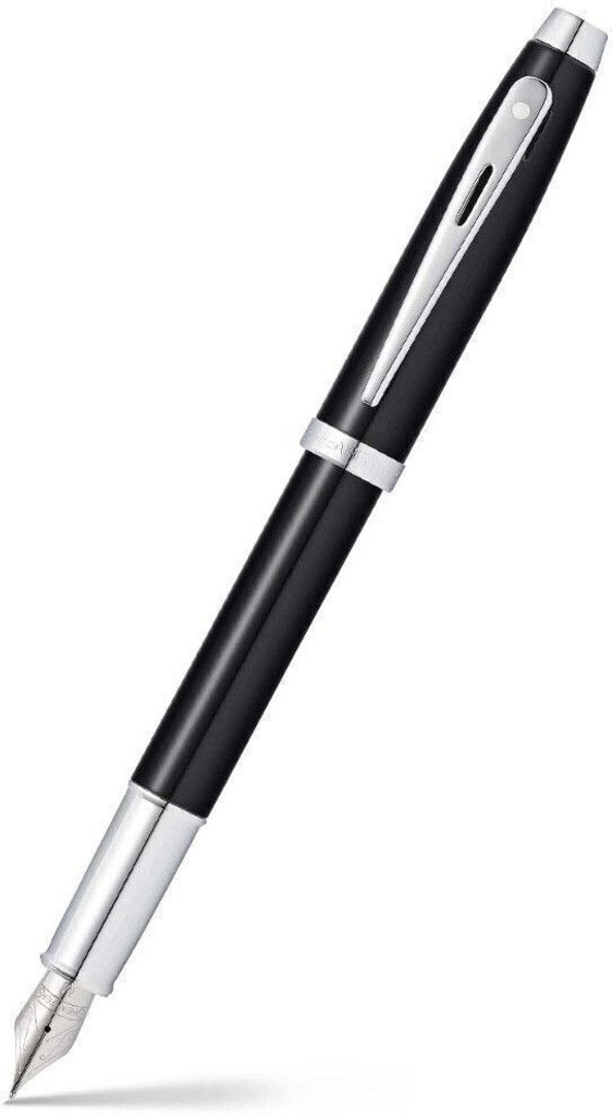 sheaffer 9338 gift 100 e9338 glossy black gold tone trim premium medium nib fountain pen