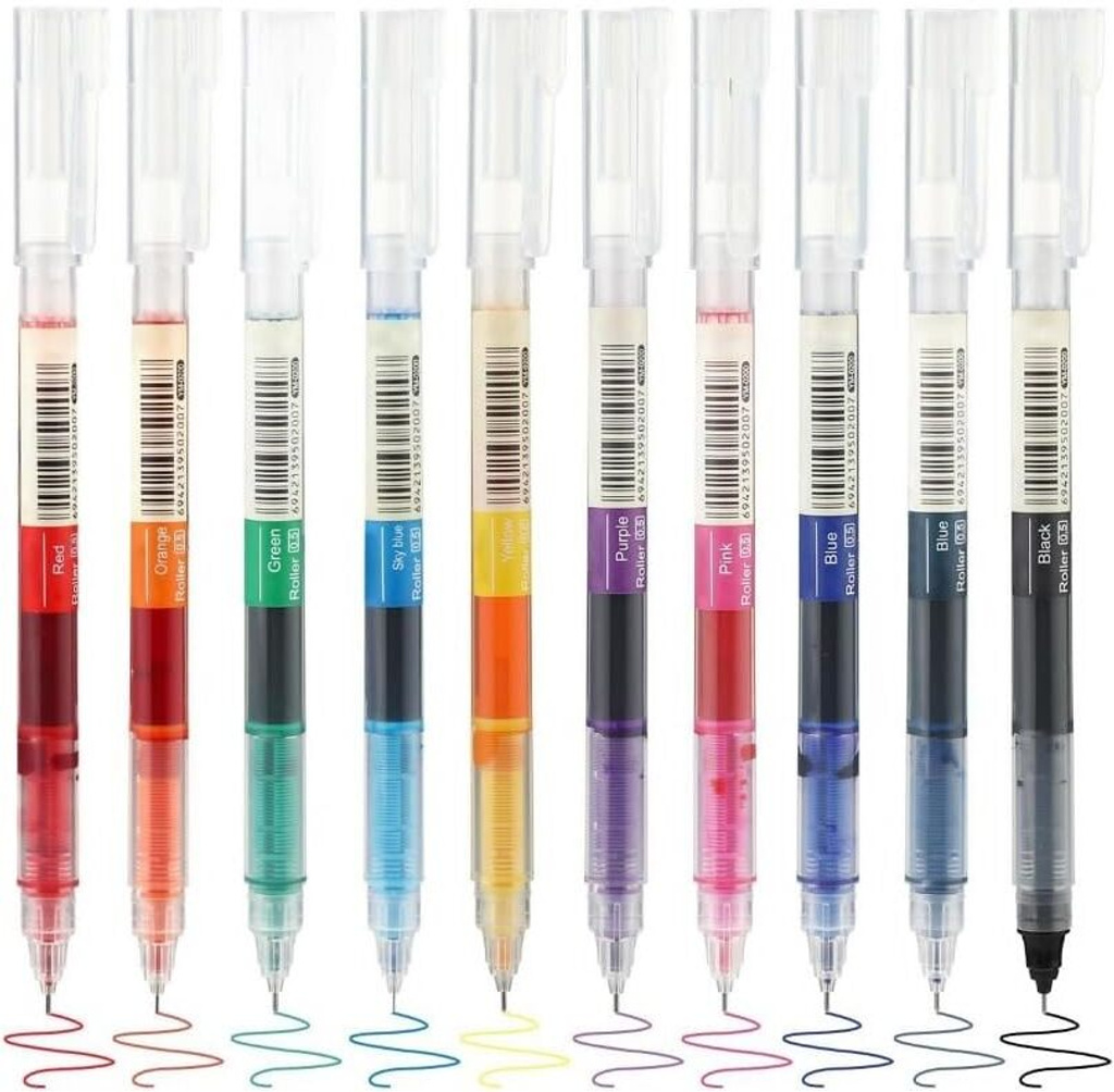 Like it 0.5mm Fine Point Liquid Ink Rollerball Pens, 10 Colours Gel Pen