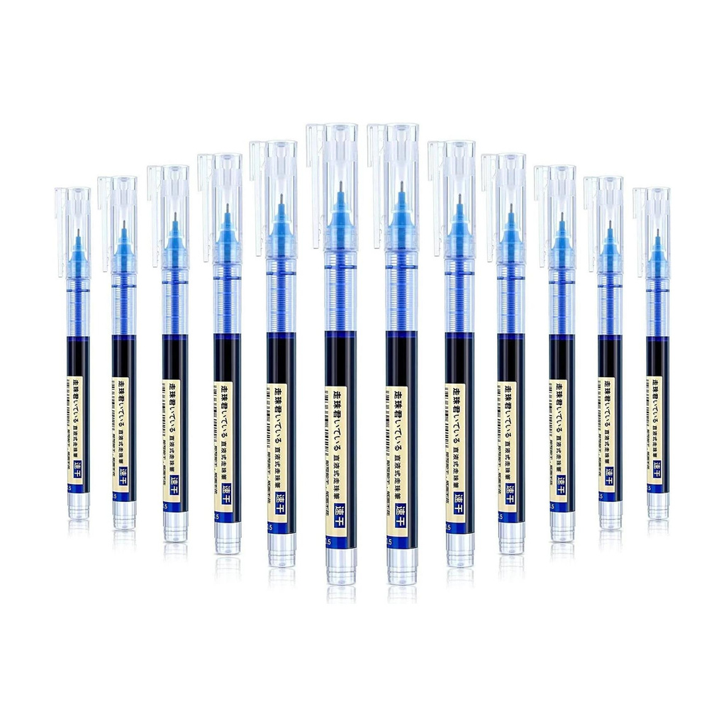 Like it Fine Roller Gel Pen 0.5mm Large Capacity Blue Color Ink Straight Liquid Gel Pen
