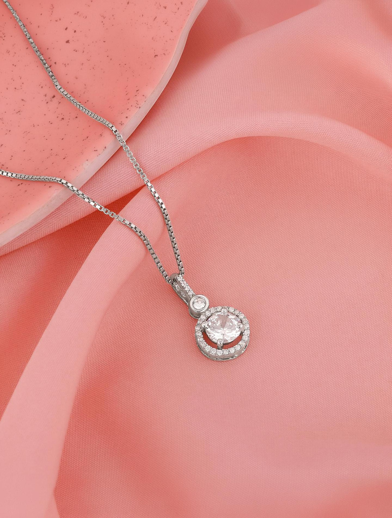 GIVA 925 Silver Drizzle Drop Pendant |Lifetime Plating|6 Month Warranty Rhodium Zircon Sterling Silver Pendant