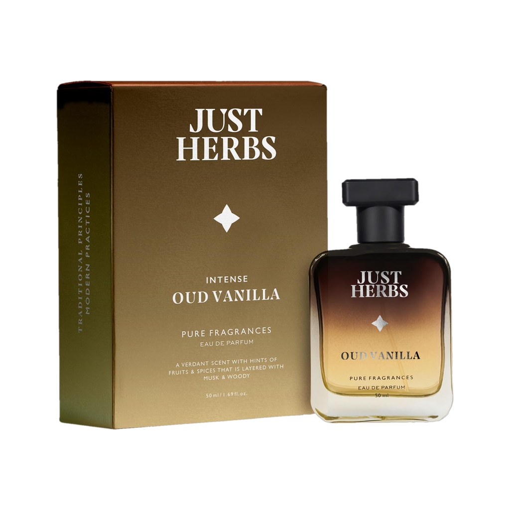 just herbs intense oud vanilla perfect gifting luxury scent long lasting fragrance eau de parfum 50 ml