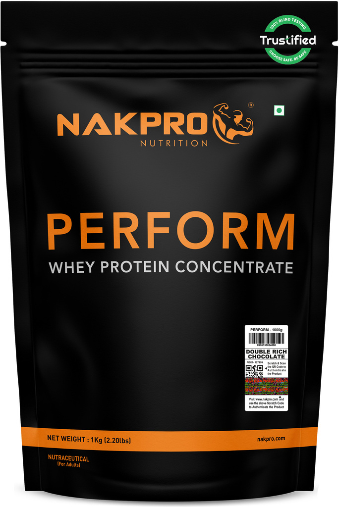 PERFORM Whey Protein Supplement Powder Whey Protein (1 kg, DoubleRich Chocolate)