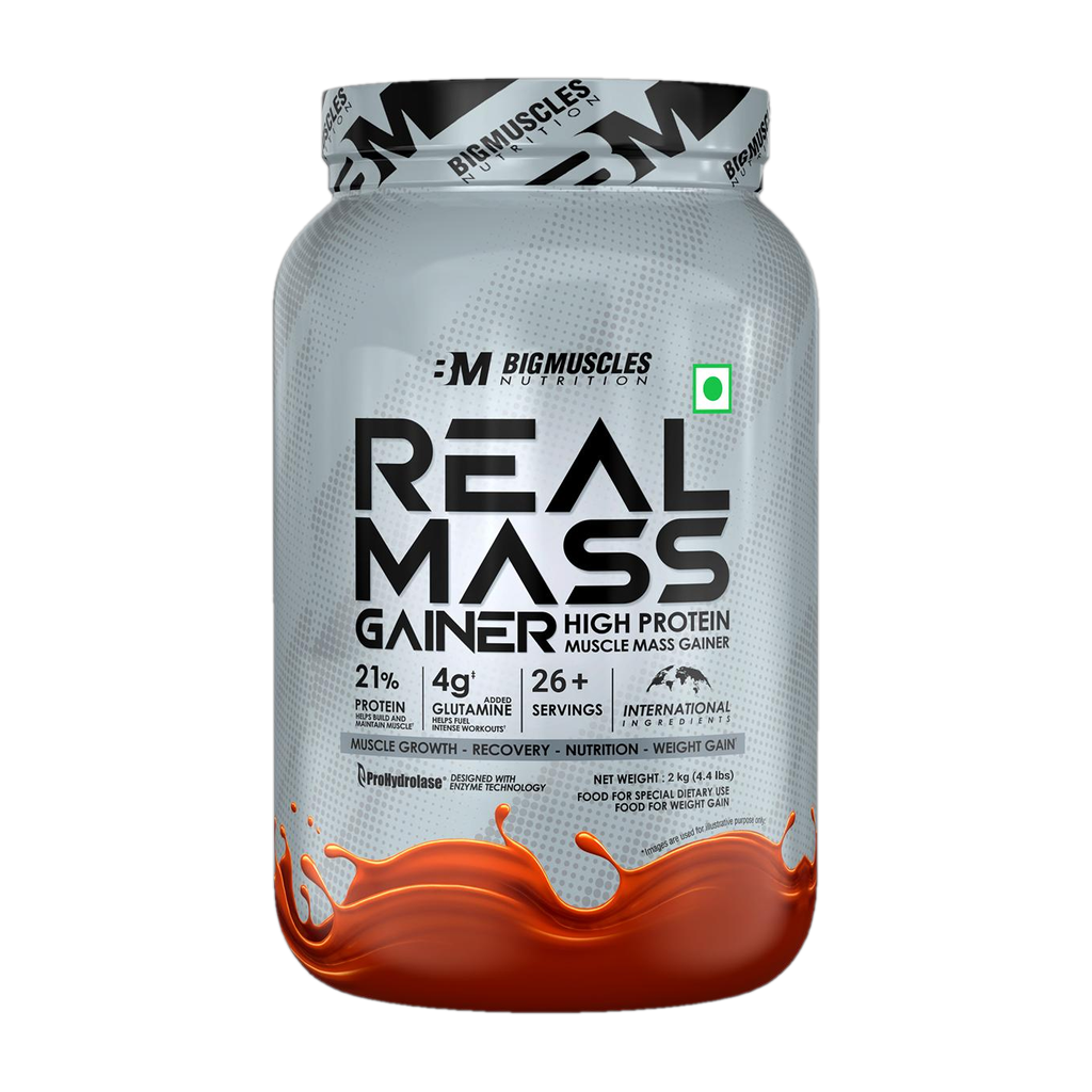 BIGMUSCLES NUTRITION Real Mass Gainer | Added Glutamine, BCAA | High Protein Weight Gainers/Mass Gainers