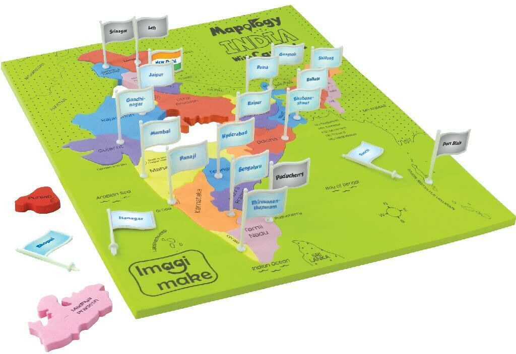 imagimake mapology india state capitals educational toy learning aid map puzzle