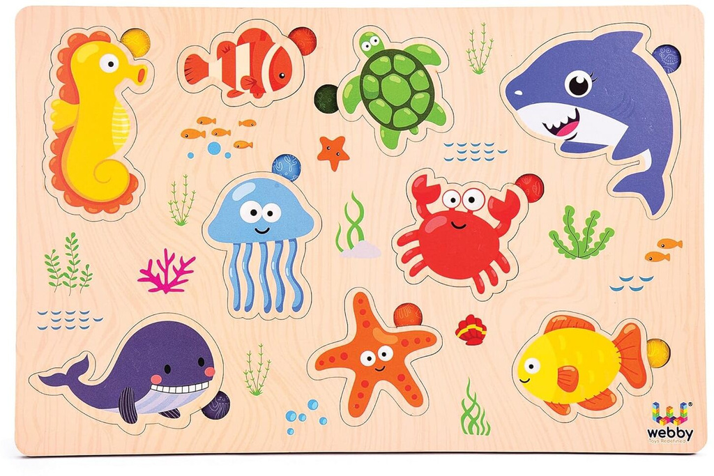 Webby Sea Animal Educational Wooden Puzzle for Kids