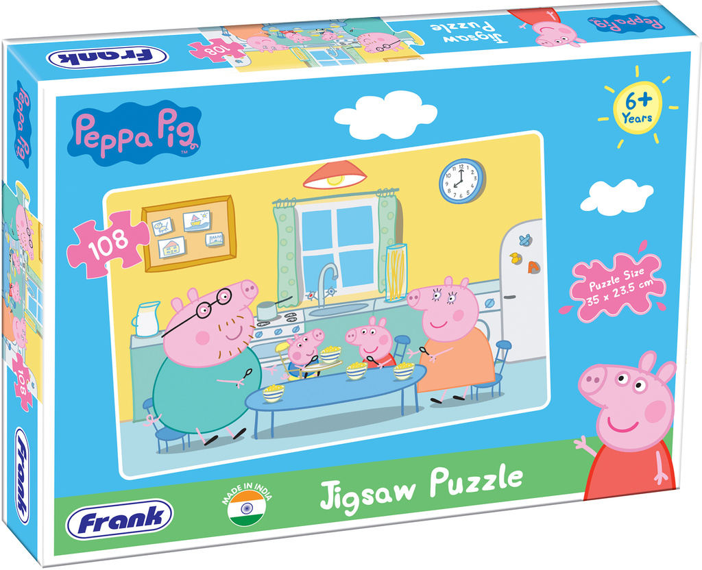 Frank Peppa Pig- 3 in 1 Jigsaw Puzzle for Kids Above 4+ Years -Brain Booster Games
