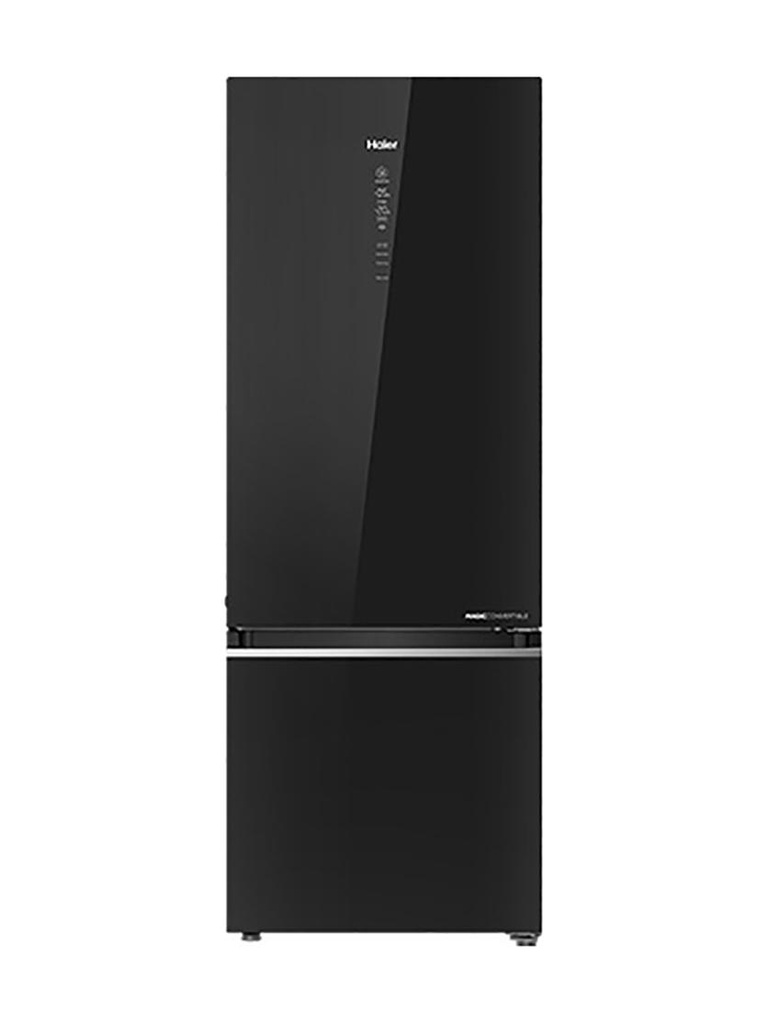 325 L Frost Free Double Door Bottom Mount 3 Star Convertible Refrigerator (Black Glass, HRB-3753PKG-P)